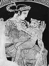 Pasiphaë holding the baby Minotaur