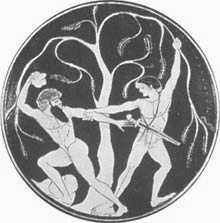 Theseus killing Sinis