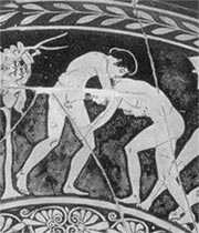 Theseus killing Kerkyon