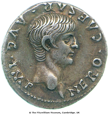 silver denarius of Rome in name of Emperor Nero (54–68), 55, CM.YG.1216-R, Young Collection, copyright Fitzwilliam Museum, Cambridge