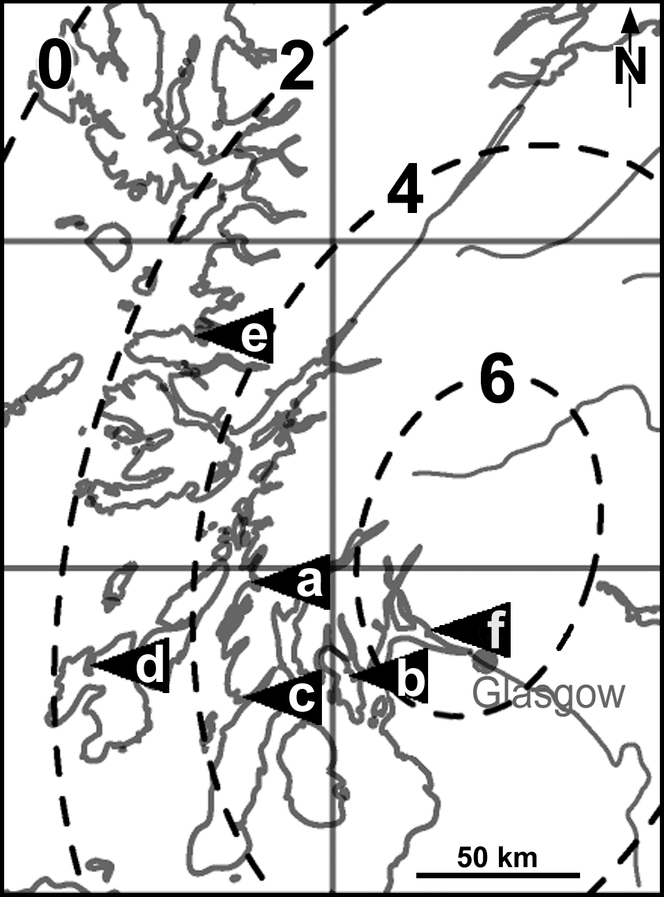 Plate 2. Post-glacial isostatic uplift in South-West Scotland since the Wigtown Shoreline, from the Gaussian quadratic model of Smith et al. (2006).