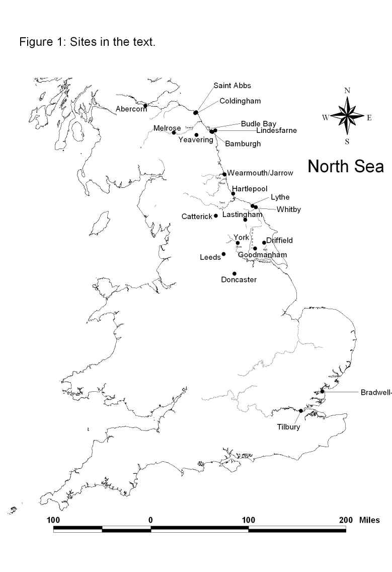 Map of Sites in Anglo-Saxon England
