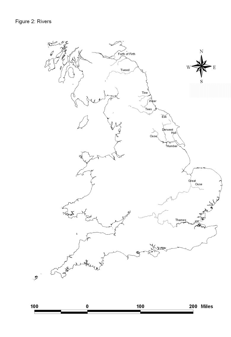 Map of the Rivers of Anglo-Saxon Englang